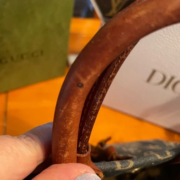 Dooney & Bourke Blue and Brown Satchel Meddallion tassel bag denim - Picture 5 of 5